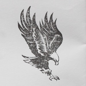 Eagle stamp, wooden stamp, hand carved, clay stamp, pottery stamp, postcard stamp