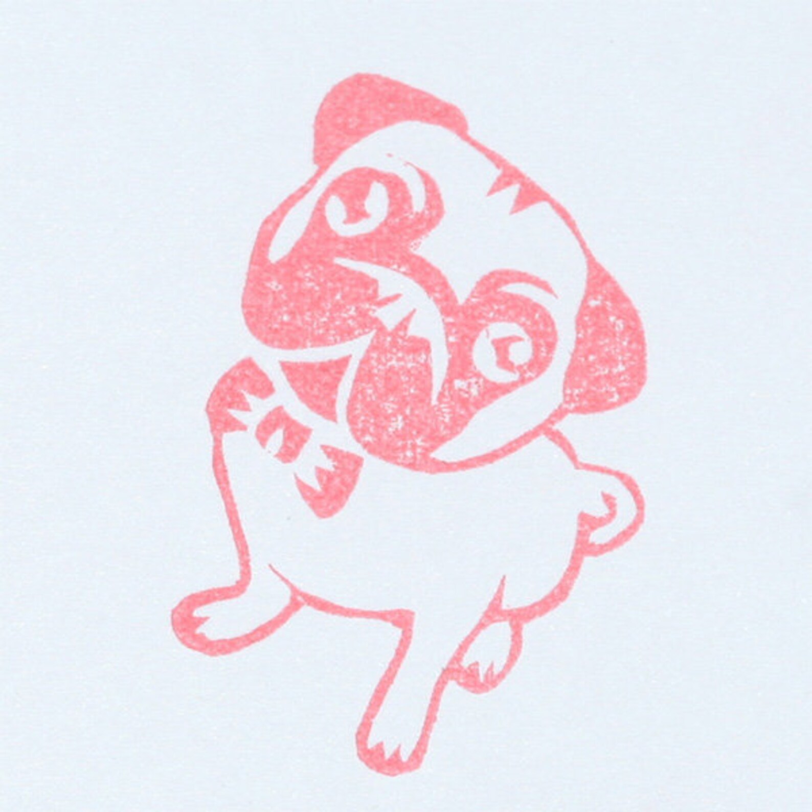 Stamp Dog Stamp Pug Stamp Wooden Stamp Hand Carved Clay Etsy