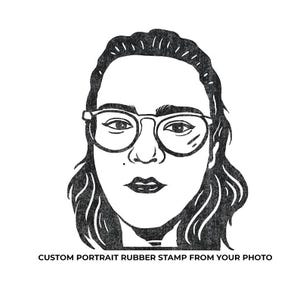 Aangepaste portretstempel van foto: gepersonaliseerde rubberen stempel