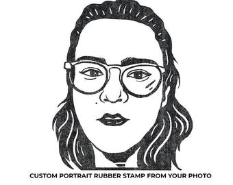 Custom Portrait Stamp from Photo: Personalized Rubber Stamp