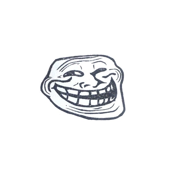 Creepy happy troll face | Greeting Card