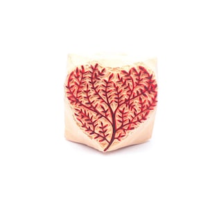 Baum-Stempel, Herz-Baum, Baum des Lebens, Baum des Lebens Stempel, von Hand geschnitzt, Druckblock, Ton-Stempel, Keramik-Stempel, Postkarte Stempel