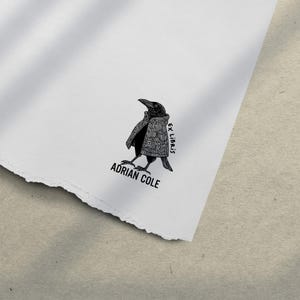 Sello Ex Libris de Cuervo, para la propiedad personalizada de libros, sello de Cuervo, retrato de Cuervo, este libro pertenece a, ex libris, sello de biblioteca