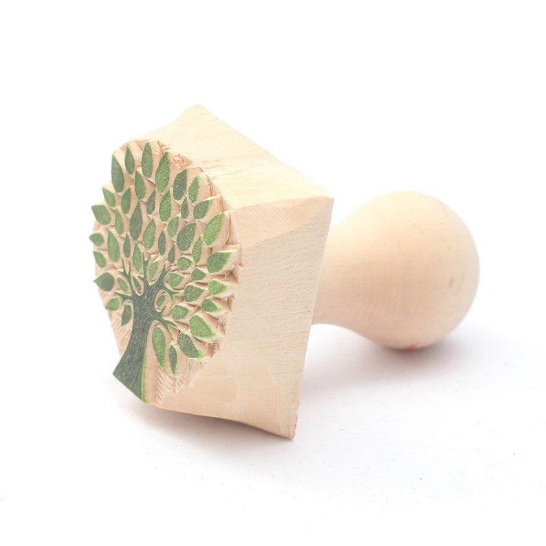 postcard stamp clay stamp hand carved printing block tree stamp tree of life stamp tree of life pottery stamp