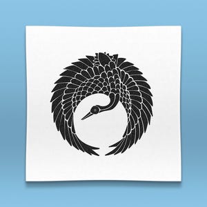 Sello de grúa, grúa japonesa, sello de Japón, sello de madera, tallado a mano para Filofax, postales, planificadores, calendarios e impresiones.