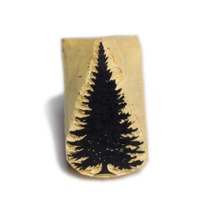 pine tree, pine stamp, pine tree stamp, tree stamp, stamp, hand carved, printing block, clay stamp, pottery stamp, postcard stamp