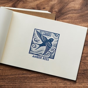 Sello Ex Libris para la propiedad personalizada de libros, sello de golondrina, retrato de golondrina, este libro pertenece a, ex libris, sello de biblioteca