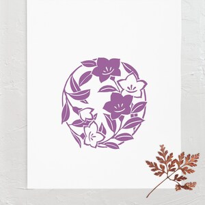 Sello de flores, sello japonés, sello de madera, bloque de madera, para Filofax, postales, planificadores, calendarios e impresión.