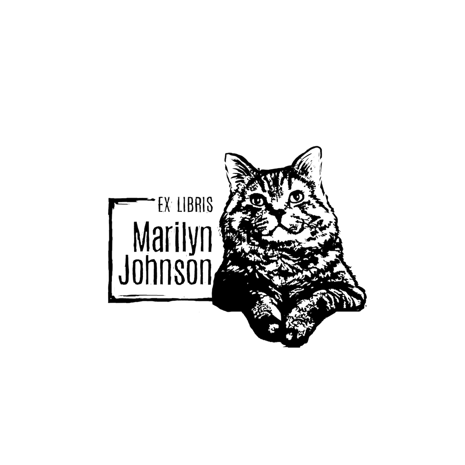Exlibris Stamp Cat Stamp Library Stamp Book Stamp Rubber Etsy