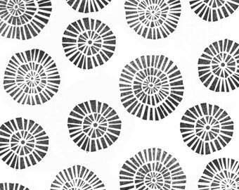Hand Carved rubber stamp Stamp Set: Circle & Flower Pattern