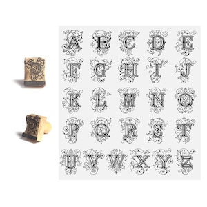 Sello inicial, sello de personaje, sello de alfabeto, sello con tu nombre, sello personalizado, sello de madera, tallado a mano, regalo personalizado