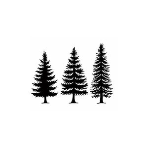 set di 3 alberi di pino, timbro di pino, timbro di pino, timbro di albero, timbro, intagliato a mano, blocco di stampa, timbro di argilla, timbro di ceramica, timbro da cartolina