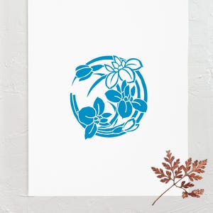 Sello de flores, sello japonés, sello de madera, bloque de madera, para Filofax, postales, planificadores, calendarios e impresión.