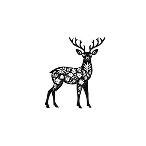Hand Carved Deer Stamp: Wooden Printing Block, Pottery & Clay