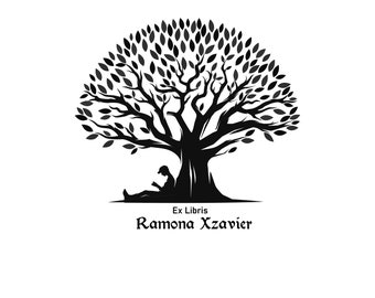 Sello de ex libris con forma de árbol: Sello de libro tallado a mano (5 cm)