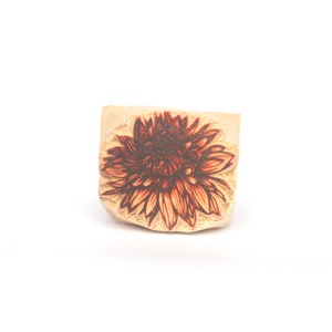 Chrysanthemum Stamp: rubber stamp Flower Block, Planner Scrapbooking (4cm)