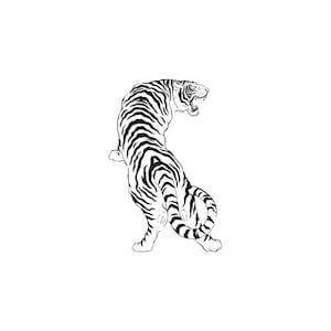 Tiger Stempel, Holzstempel, handgeschnitzt, Tonstempel, Keramikstempel, Postkartenstempel