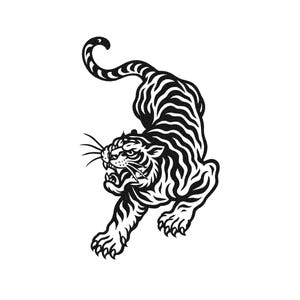 Tiger Stempel, Holzstempel, handgeschnitzt, Tonstempel, Keramikstempel, Postkartenstempel