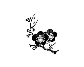 Carimbo de flor, carimbo de flor de cerejeira, carimbo de galho, carimbo japonês, carimbo de borracha, esculpido à mão para Filofax, cartão postal, agenda, impressão.