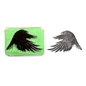 Raven stamp, crow stamp, bird stamp, hand carved for Post Card, Planner, Scheduler, Calendar, Printing
