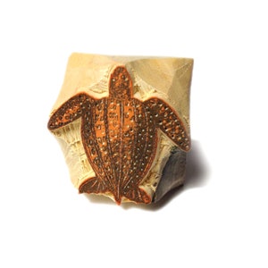 Stempel, Schildkröte Stempel, Meeresschildkröte Stempel, Holzstempel, handgeschnitzt, Druckblock, Holzblock, Tonstempel, Keramikstempel, Postkartenstempel