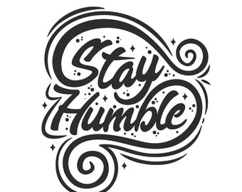 Stay Humble stamp, quote stamp, inspirational text, rubber stamp, hand carved, pottery stamp, postcard stamp