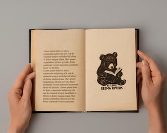 Sello Bear Ex Libris: sello de goma tallado a mano para libros