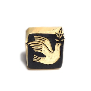 Dove stamp, bird stamp, peace symbol, wooden stamp, hand carved