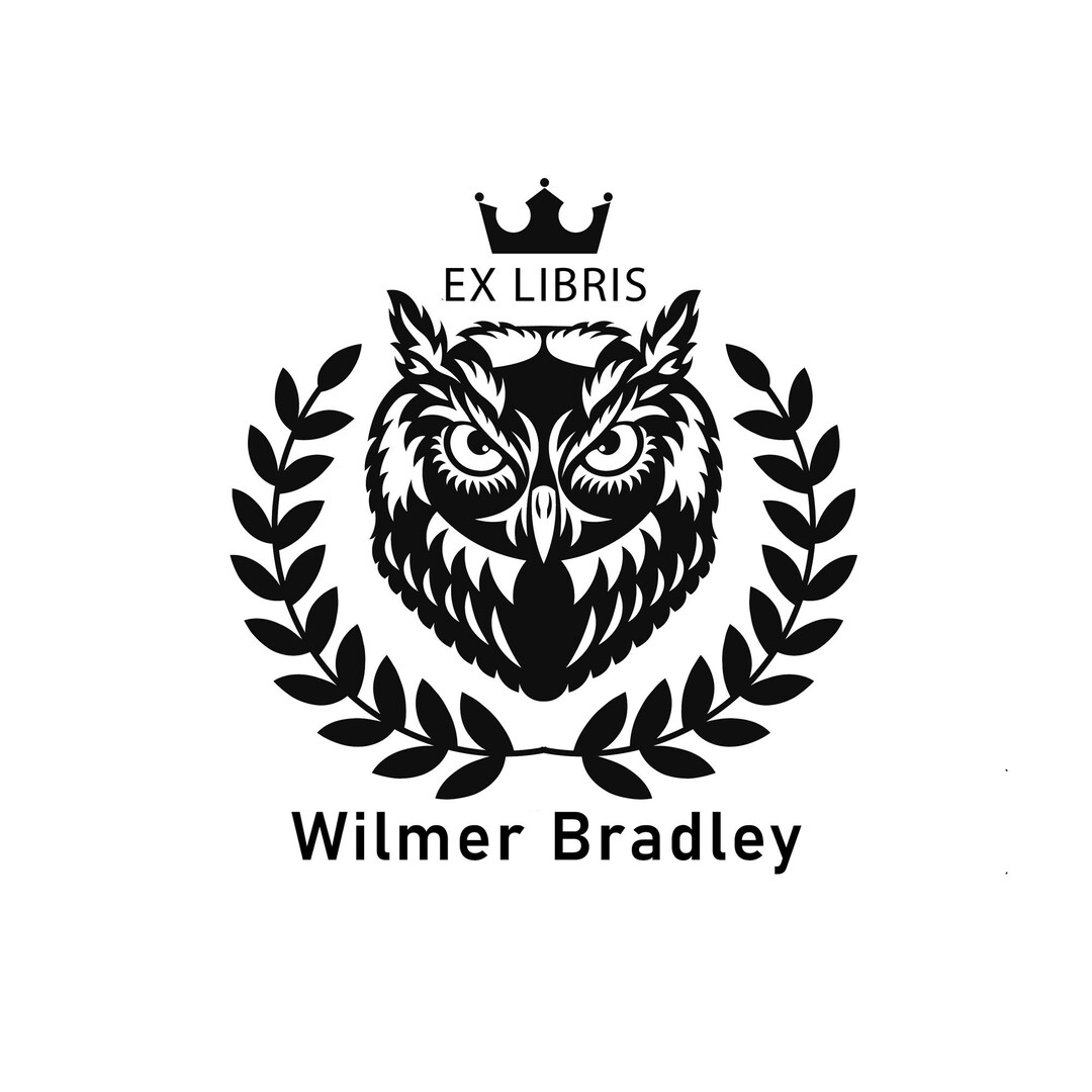 Exlibris Stamp, Owl Stamp, Library Stamp, Book Stamp, Rubber Stamp