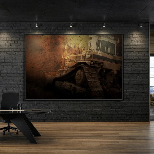 D10 Dozer Action | Framed Wall Art on Stretched Canvas