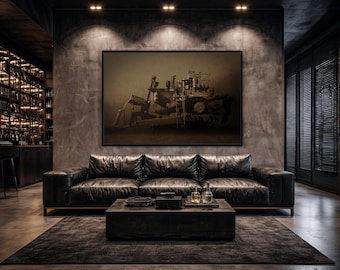 Classic D10Z Dozer | Framed Wall Art on Stretched Canvas