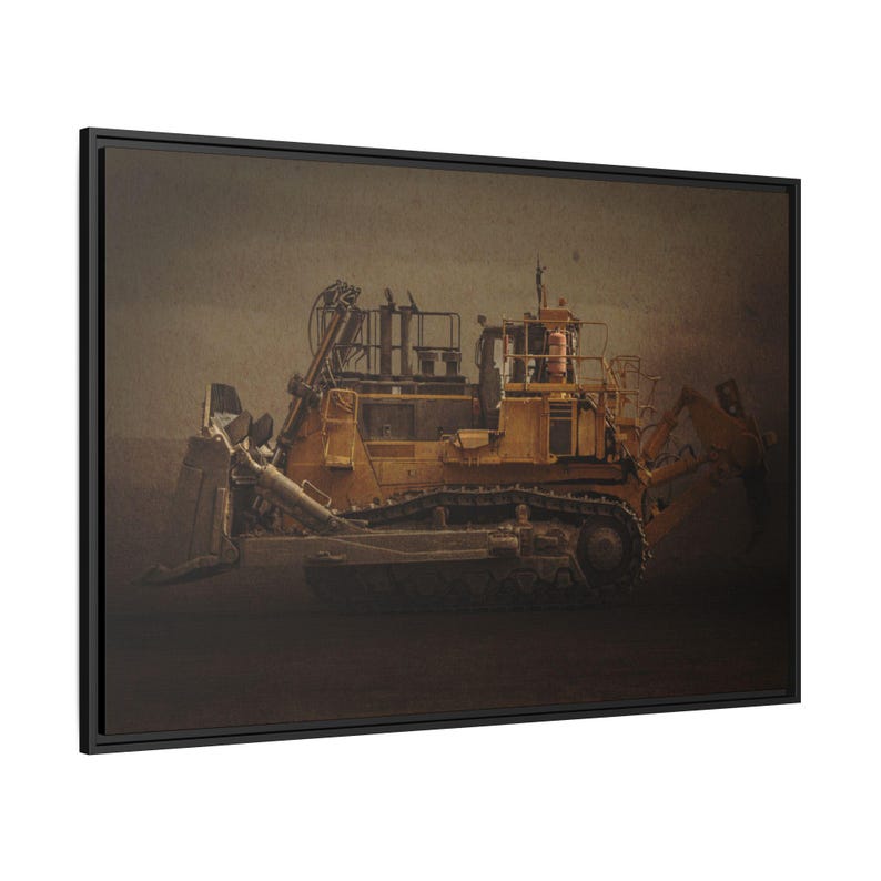 Gran excavadora Komatsu / Cuadro enmarcado sobre lienzo tensado imagen 9