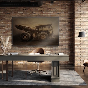 Classic 930E Komatsu Hauler | Framed Wall Art on Stretched Canvas image 5