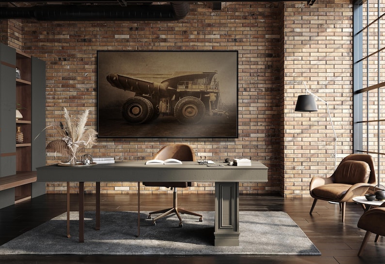Classic 930E Komatsu Hauler | Framed Wall Art on Stretched Canvas image 5