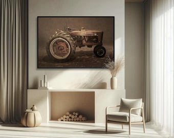 Vintage Farmall M Tractor | Framed Wall Art on Stretched Canvas