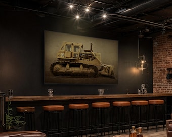 Classic D9H Dozer Photo Wall Art on Framed Canvas | Industrial Artwork