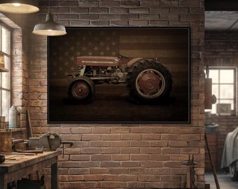Patriotic Massey 135 | Framed Wall Art on Stretched Canvas