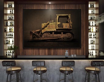 Classic D6D Dozer | Framed Wall Art on Stretched Canvas