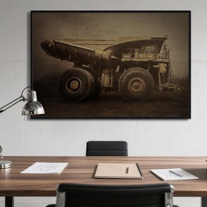 Classic 930E Komatsu Hauler | Framed Wall Art on Stretched Canvas image 3