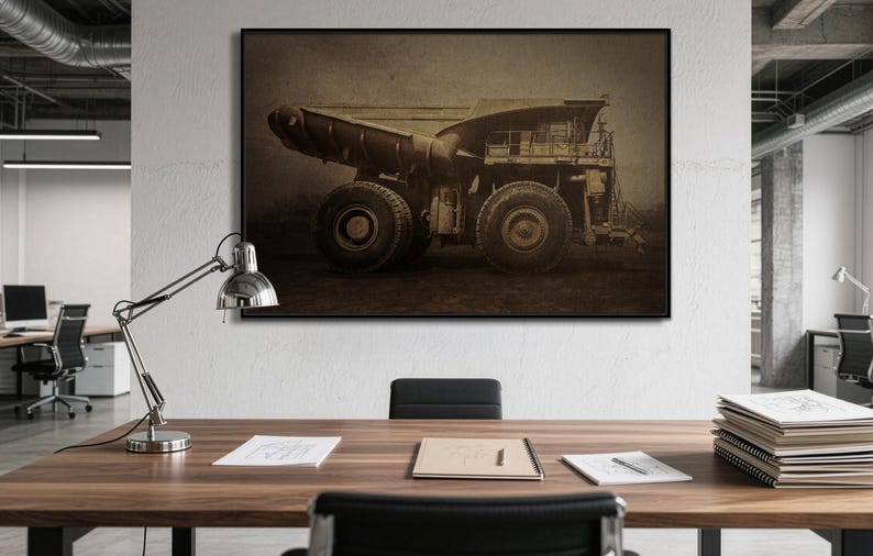 Classic 930E Komatsu Hauler | Framed Wall Art on Stretched Canvas image 3