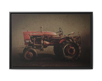 Vintage Farmall 140 Tractor | Framed Wall Art on Stretched Canvas