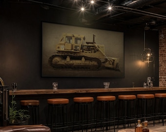 Classic D9H Dozer Photo Wall Art on Framed Canvas | Industrial Artwork