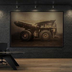 Classic 930E Komatsu Hauler | Framed Wall Art on Stretched Canvas image 1