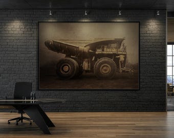 Classic 930E Komatsu Hauler | Framed Wall Art on Stretched Canvas