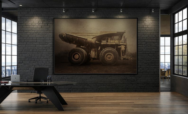 Classic 930E Komatsu Hauler | Framed Wall Art on Stretched Canvas image 1