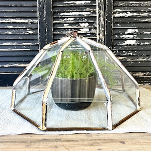 Large Vintage French Garden Cloche Dome Octogonal