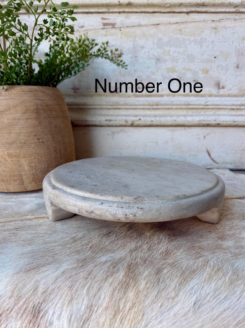 Marble Stone Round Riser| Rustic Organic Coffee Table Decor 10” - Etsy