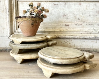 Vintage Marble Round Chapati Riser Neutral Organic FREE SHIPPING