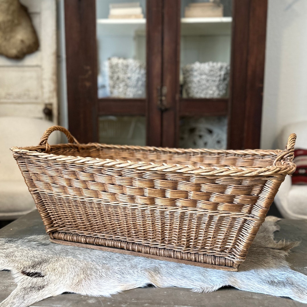 Antique Vintage French Laundry Basket Etsy