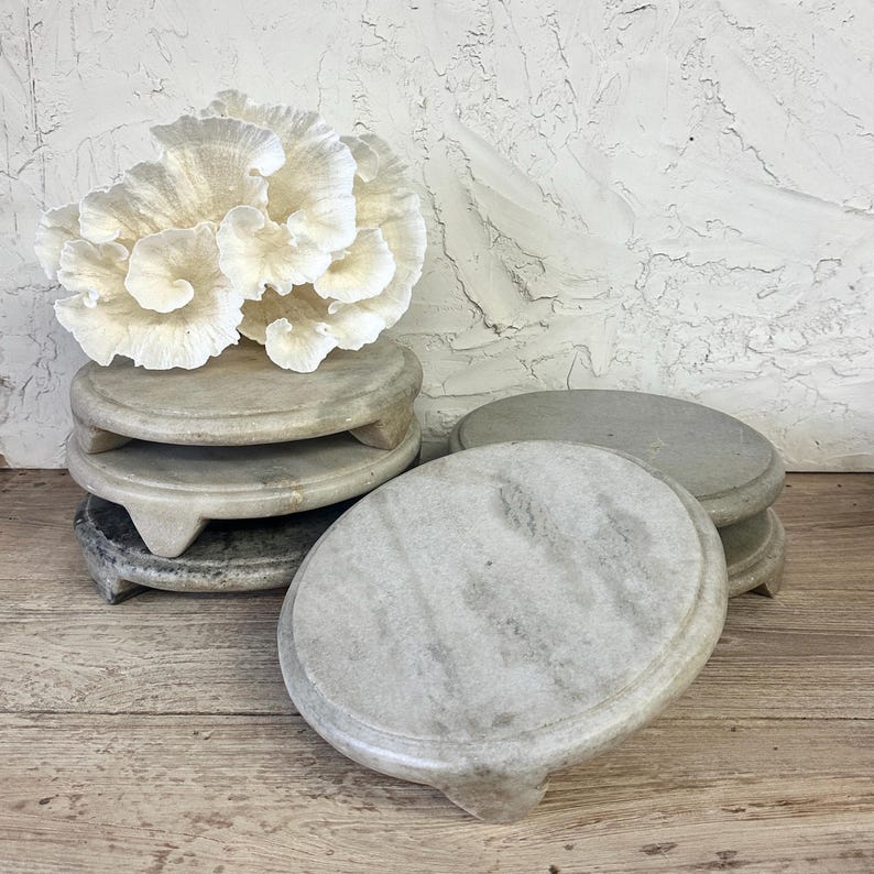 Marble Stone Round Riser| Rustic Organic Coffee Table Decor 10” - Etsy